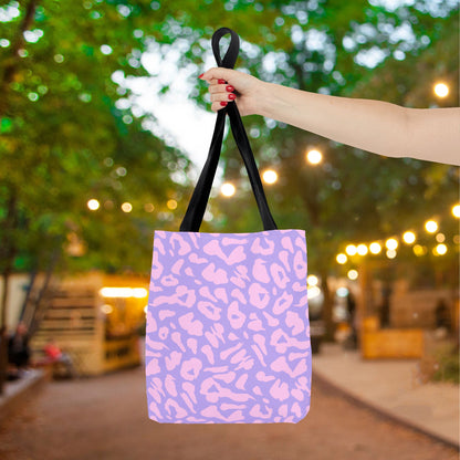 Cotton Candy Cheetah Print Canvas Tote Bag