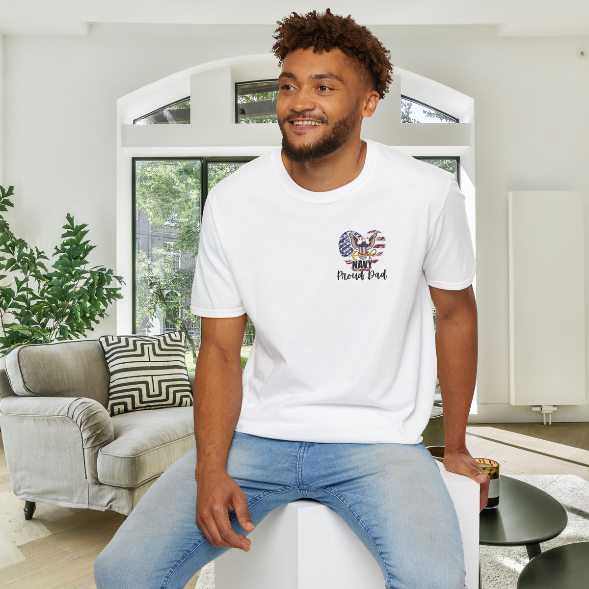 Proud Dad of Sailor US Navy Daughter Adult T-shirt