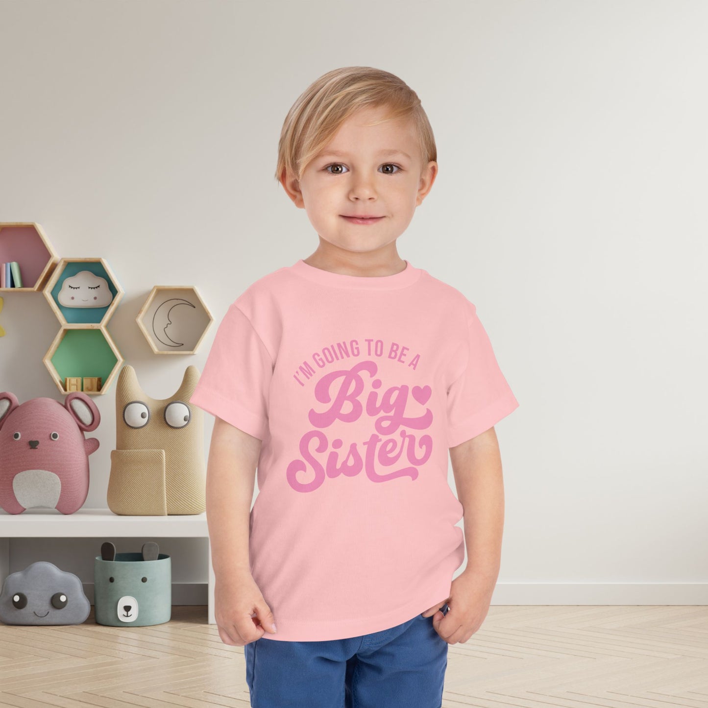 I'm Going To Be A Big Sister (Pink Script) Toddler Tee