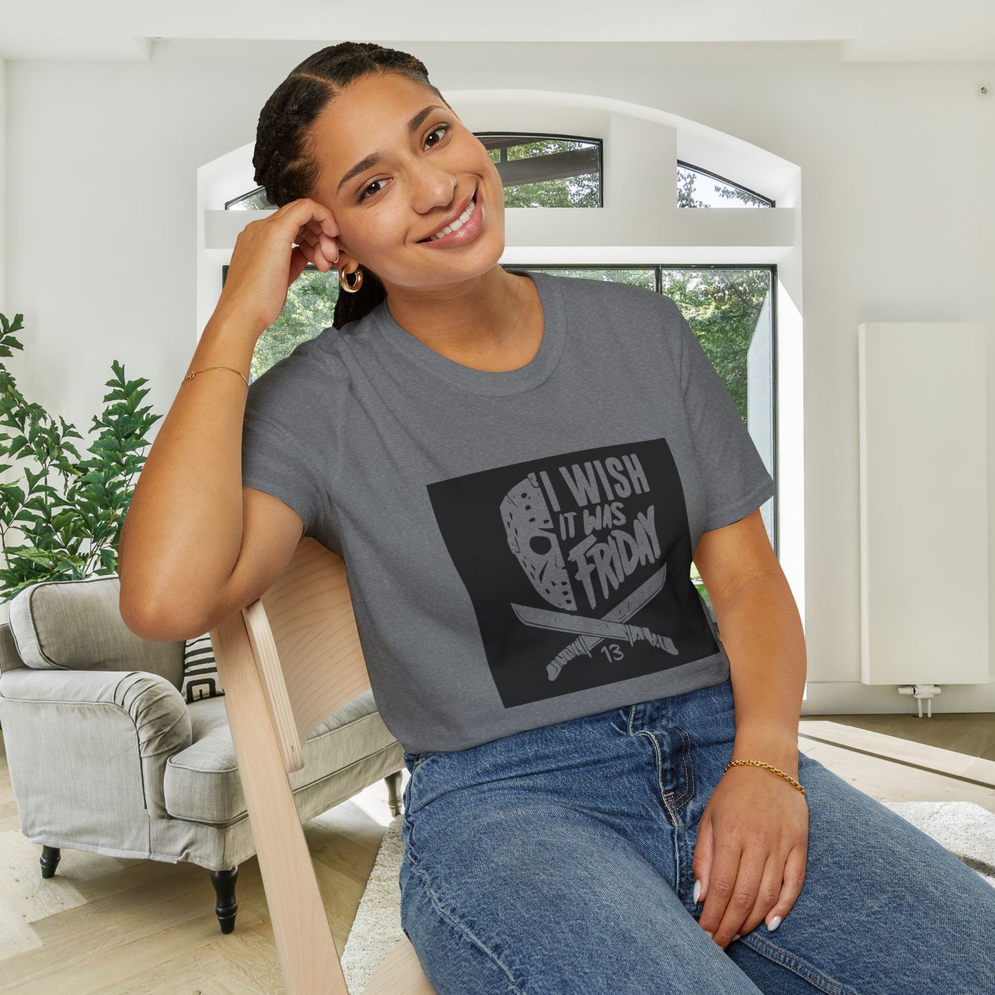 Jason Voorhees I Wish It Was Friday Adult T-shirt