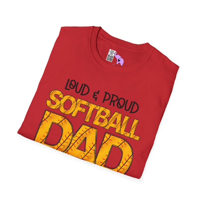 Loud & Proud Softball Dad Adult T-shirt