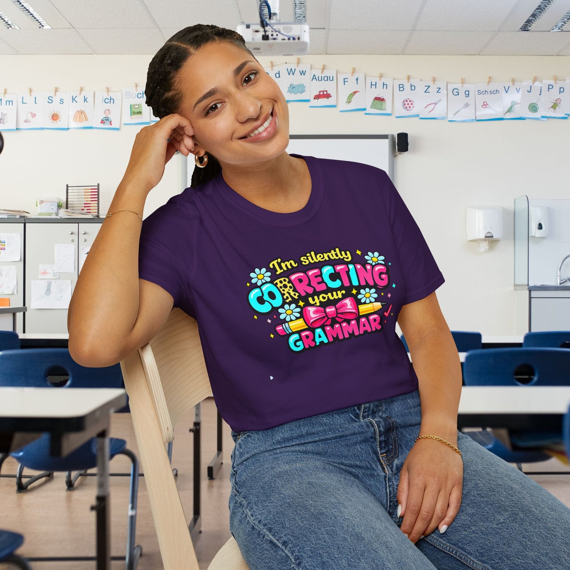 I'm Silently Correcting Your Grammar (Colorful) Adult T-shirt