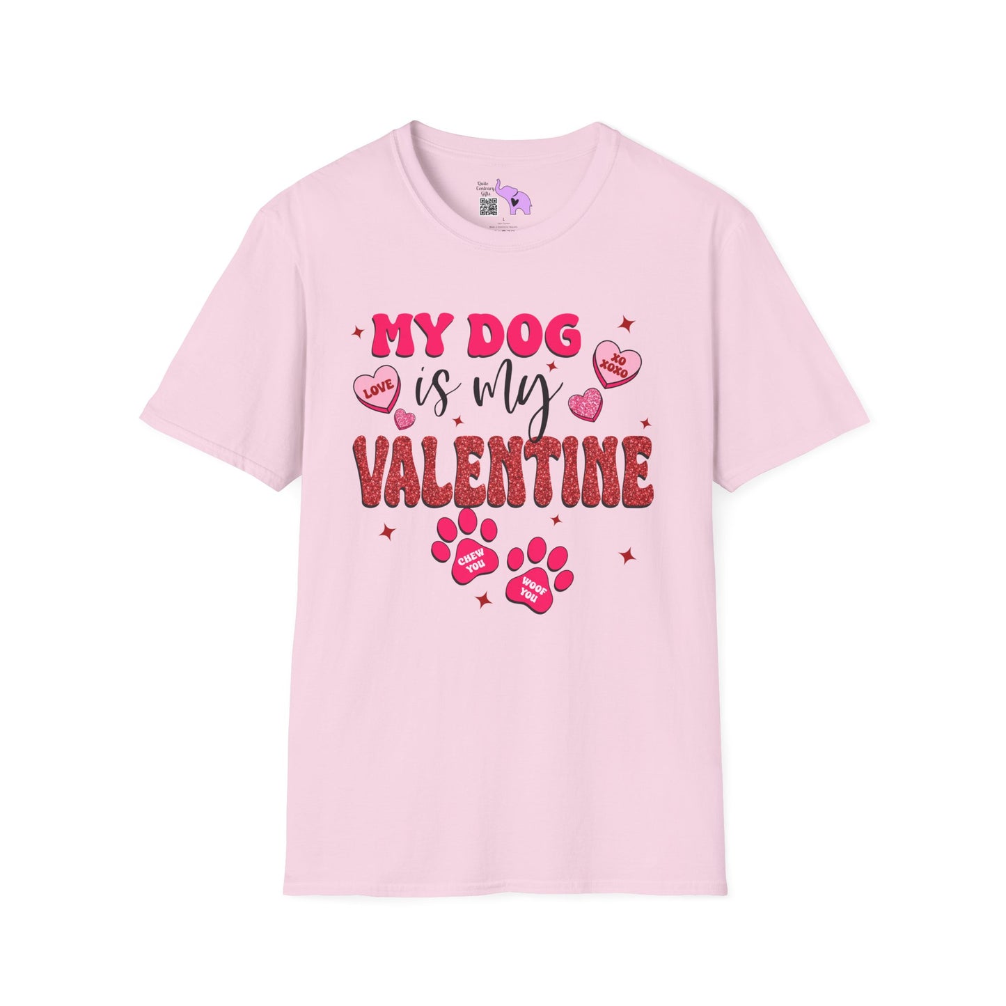 My Dog Is My Valentine Adult Unisex Tshirt