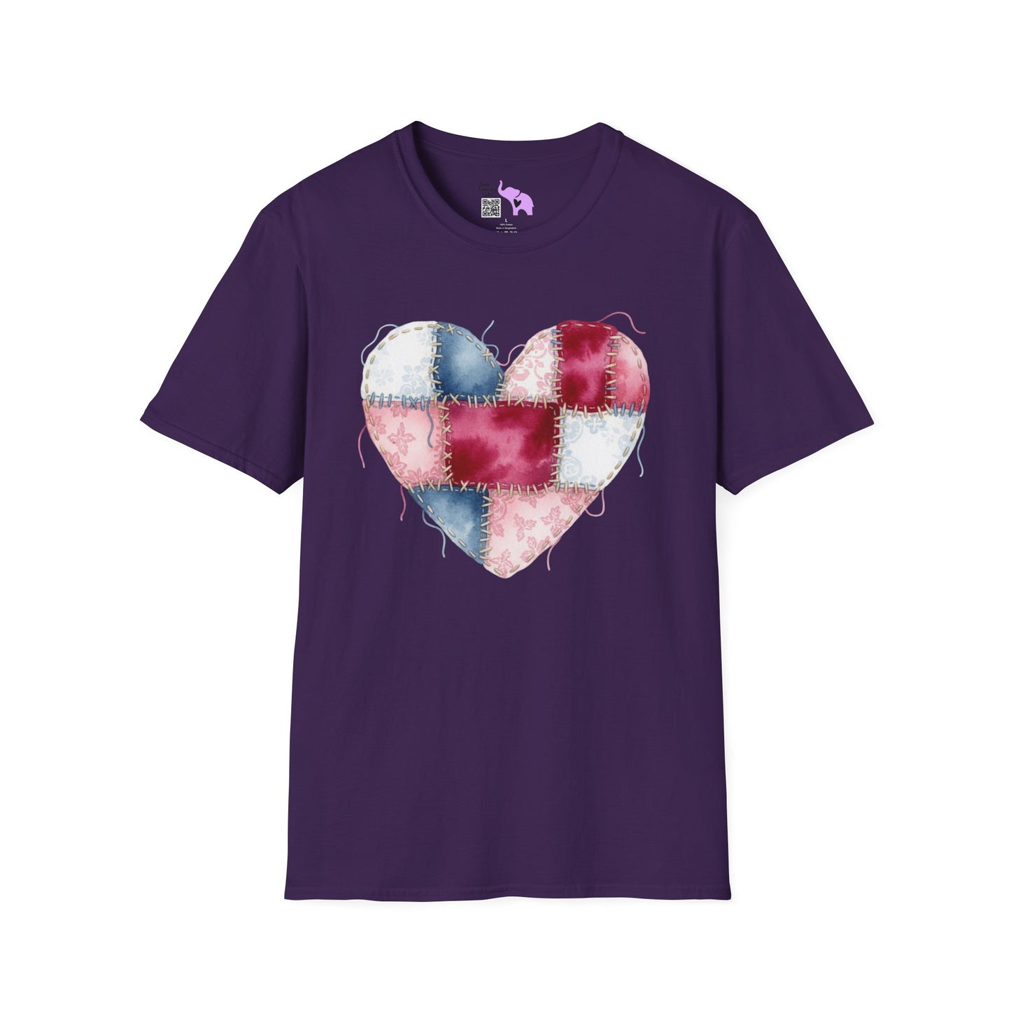 Patchwork Quilt Heart Adult T-shirt