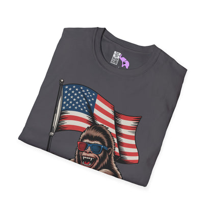 Patriotic Bigfoot Adult T-shirt