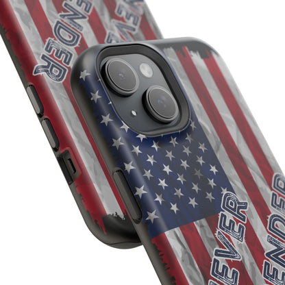 Never Surrender American Flag MagSafe® Compatible Tough Case for iPhone