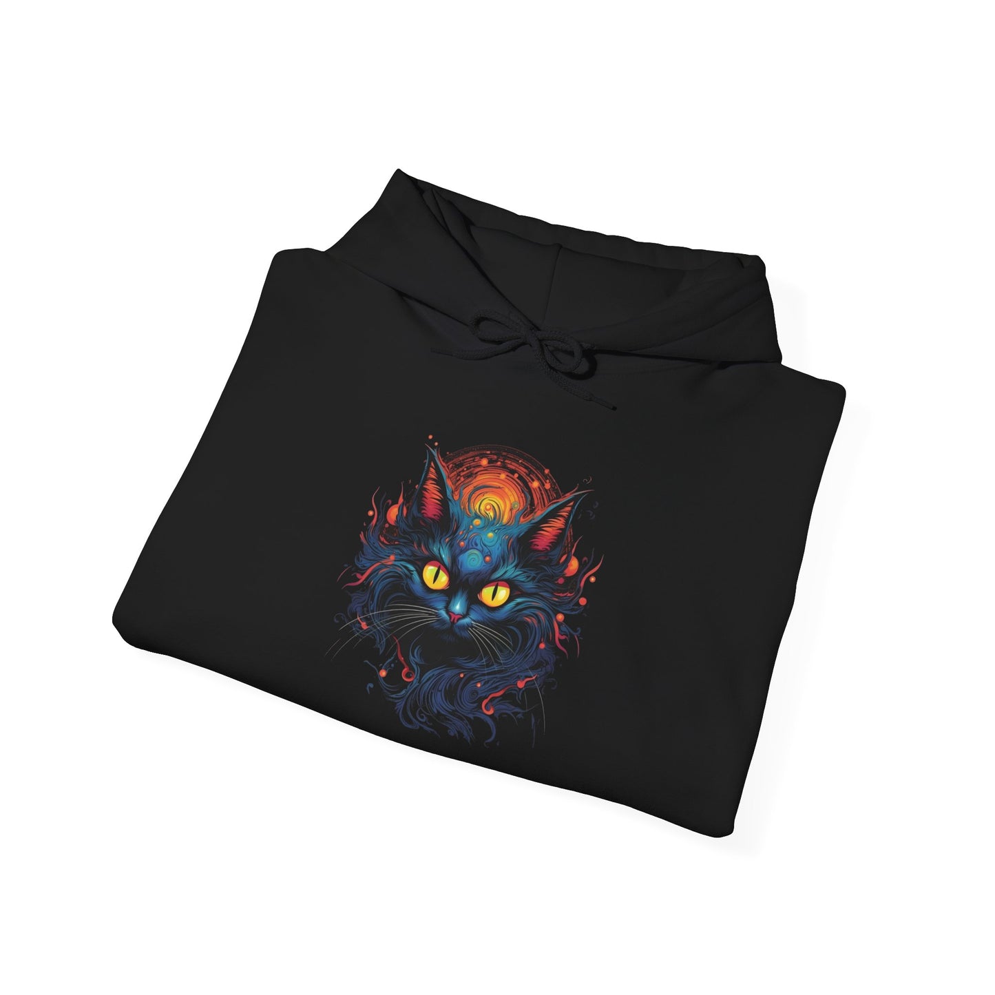 Creepy Black Cat 12 Heavy Blend™ Hooded Sweatshirt
