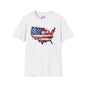 American-Shaped Flag Watercolor Adult T-Shirt