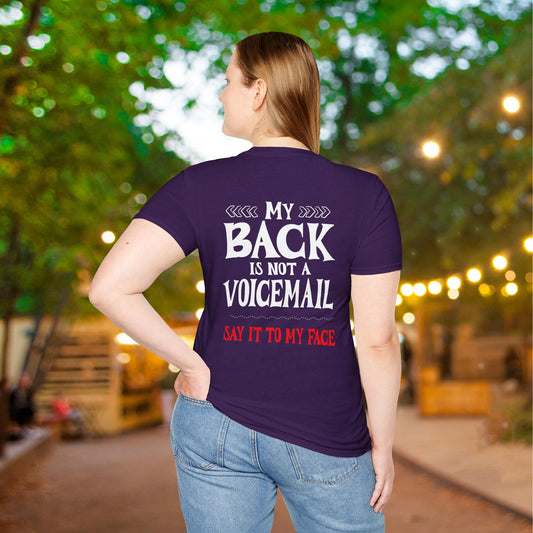 My Back is not a Voicemail... Adult T-shirt