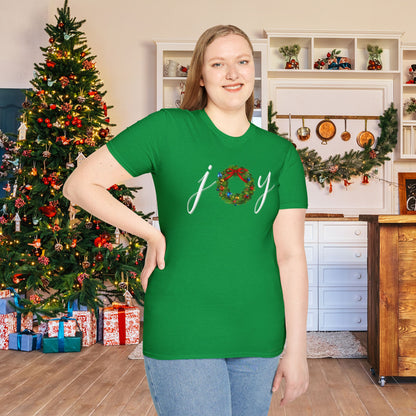 Joy with Wreath Adult T-shirt