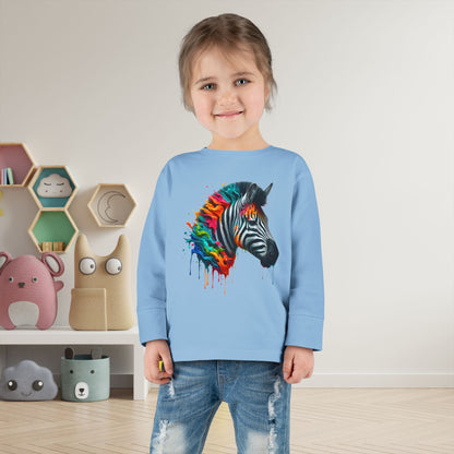 Colorful Zebra Toddler Long Sleeve Tee