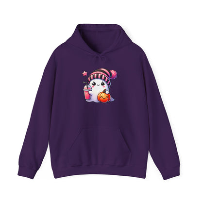 Cute Ghost w/Pumpkins Heavy Blend™ Hooded Sweatshirt