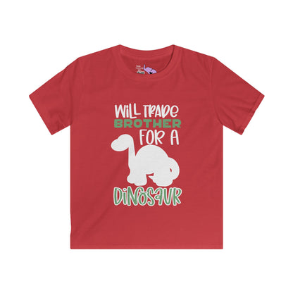 Will Trade Brother For A Dinosaur Kids Softstyle Tee