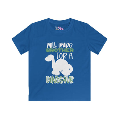 Will Trade Brother For A Dinosaur Kids Softstyle Tee