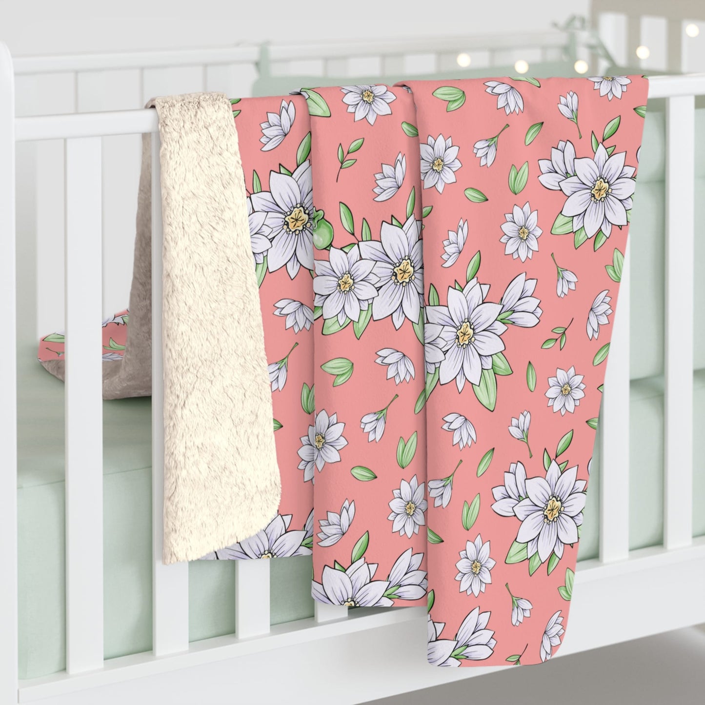 Jasmine Blush Garden Fleece Blanket