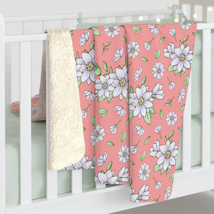 Jasmine Blush Garden Fleece Blanket