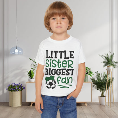 ""Little Sister Biggest Fan (Soccer) Heavy Cotton™ Toddler T-shirt