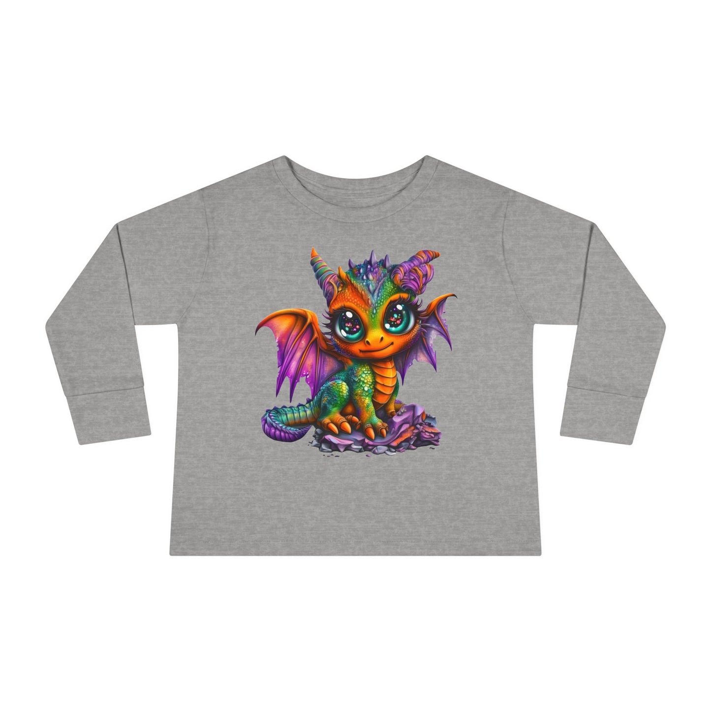 Colorful Baby Dragon Toddler Long Sleeve Tee