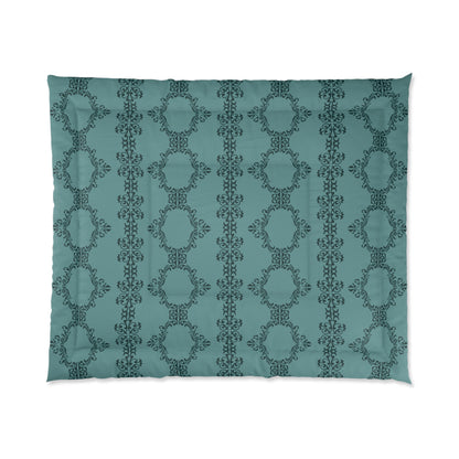 Teal Lace Pattern Comforter