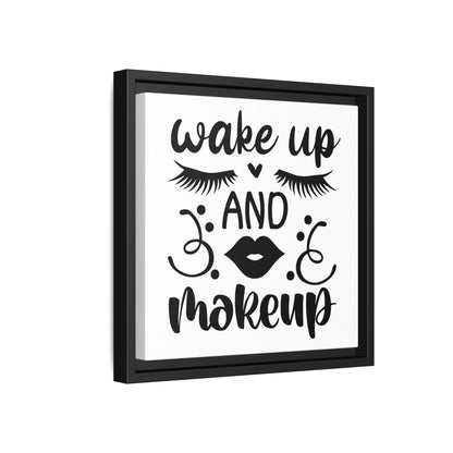 Wake Up and Make Up Canvas Bathroom Art
