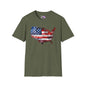 American-Shaped Flag Watercolor Adult T-Shirt