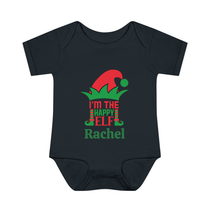 I'm The Happy Elf Personalized Infant Baby Rib Bodysuit
