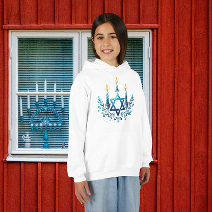 Star & Flame Hanukkah Youth Heavy Blend Hoodie