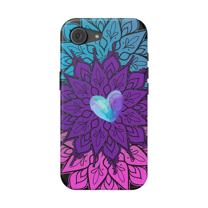Colorful Mandala w/Heart MagSafe® Compatible Tough Case for iPhone