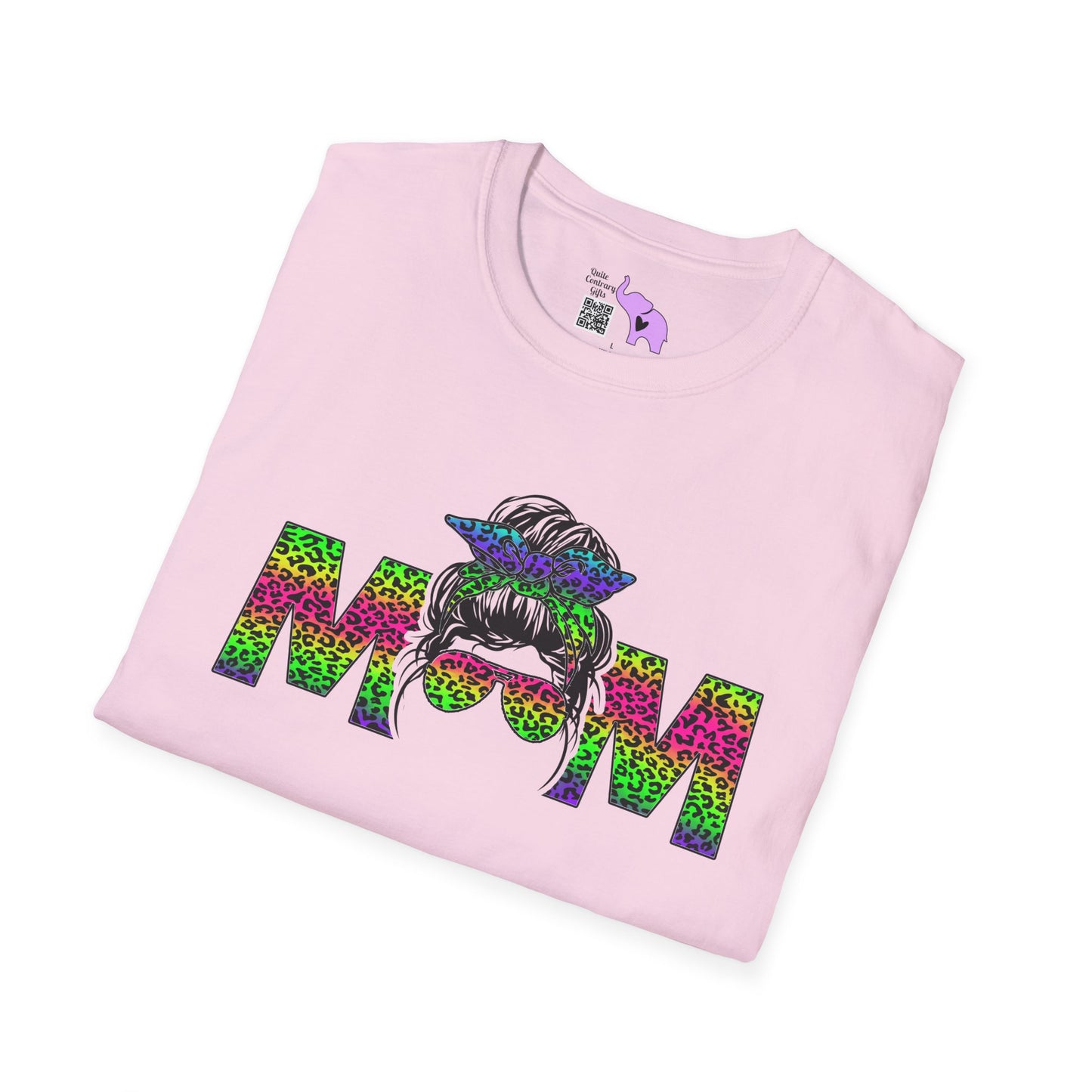 Mom (Colorful Leopard Print) Adult T-shirt