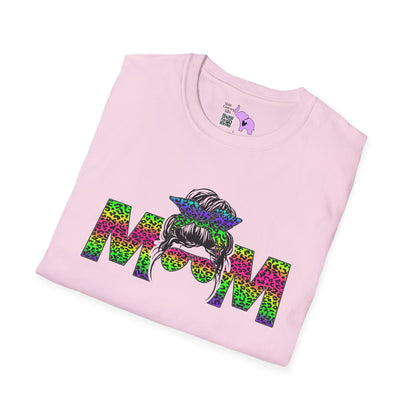 Mom (Colorful Leopard Print) Adult T-shirt