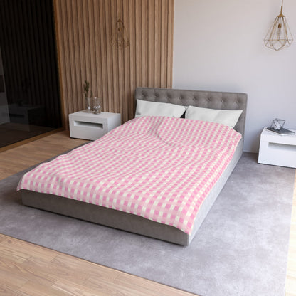 Dreamy Rose Gingham Microfiber Duvet Cover