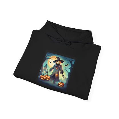 Halloween Scarecrow w/Pumpkins 3 Heavy Blend™ Hooded Sweatshirt