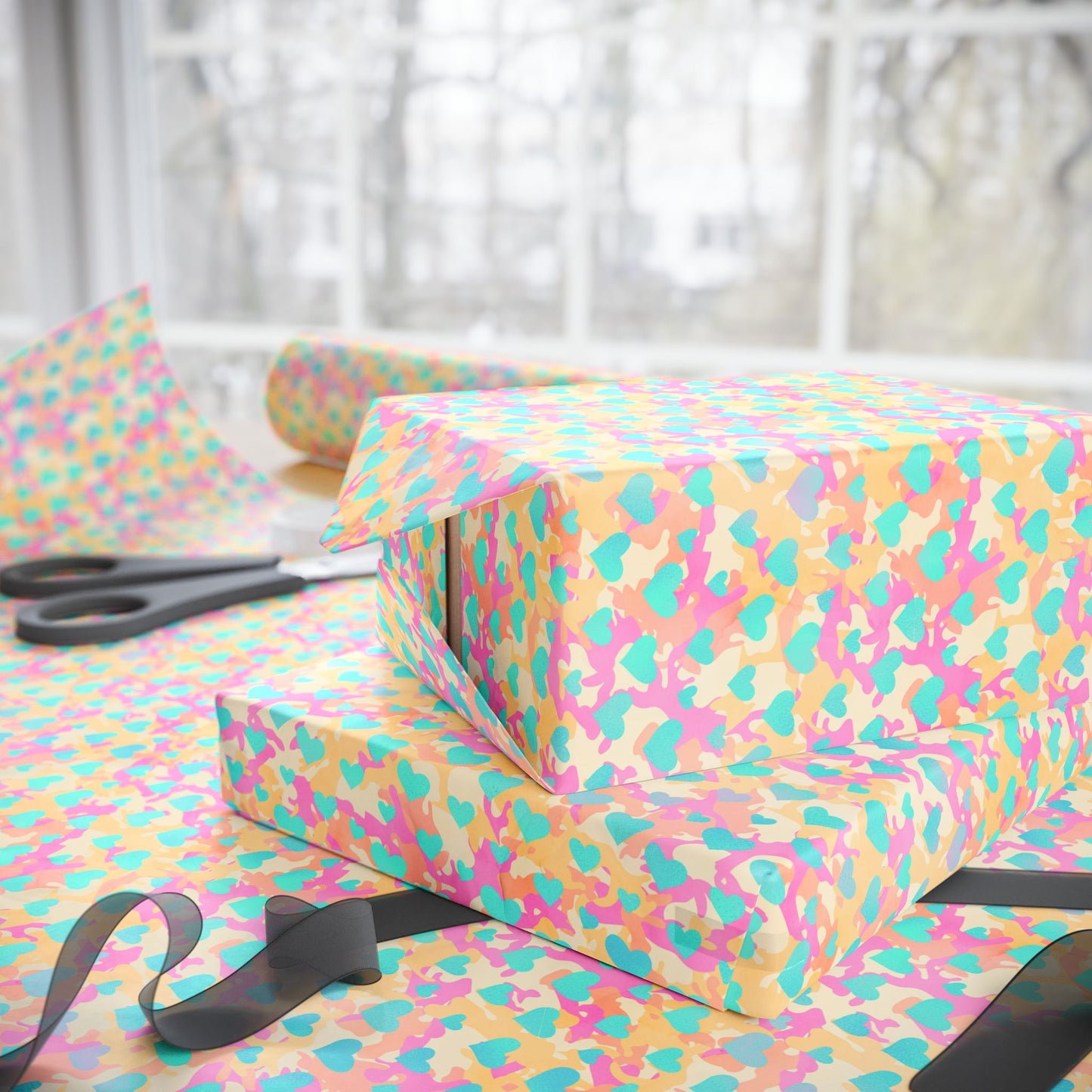 Sweetheart Camo Wrapping Paper