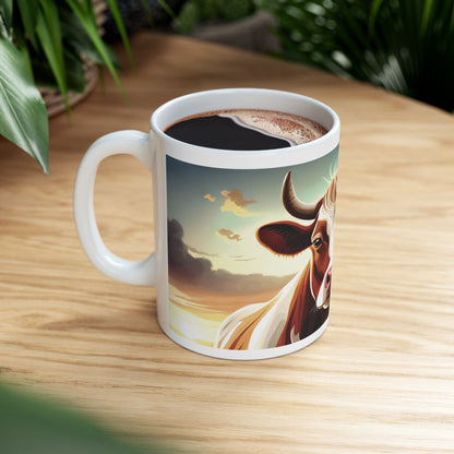 Stars, Stripes, & Moos Ceramic Mug, (11oz, 15oz)