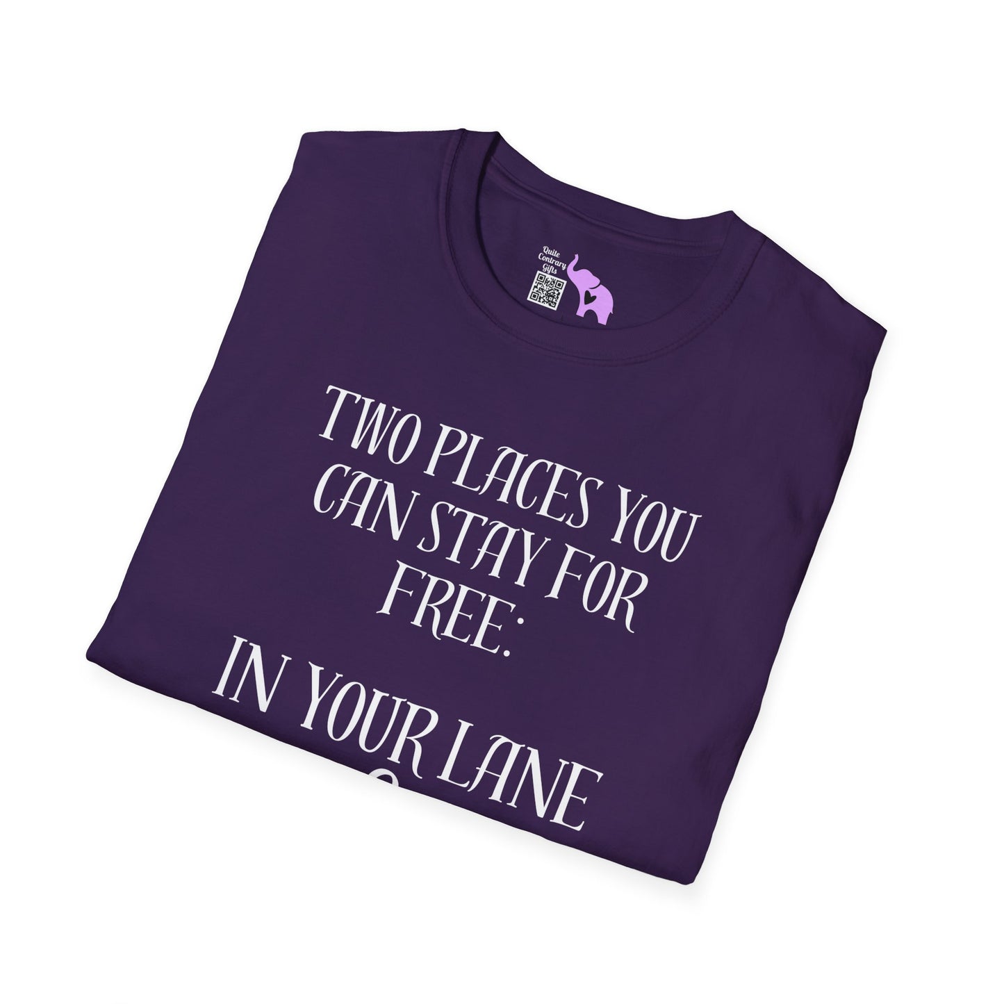 2 Places You Can Stay For Free: Your Lane & Out of My Business Adult T-shirt