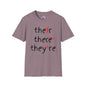 Their There They're Grammar Adult T-shirt
