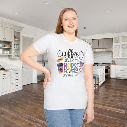 Coffee Gives Me Nurse Powers Adult T-shirt