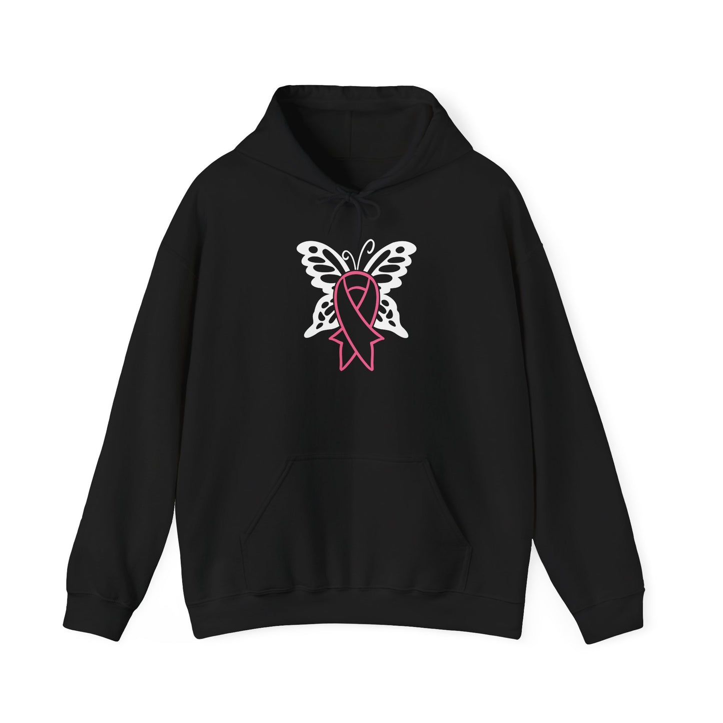 Butterfly Pink Support Ribbon Adult Heavy Blend™ Hoodie