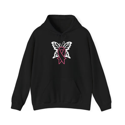 Butterfly Pink Support Ribbon Adult Heavy Blend™ Hoodie