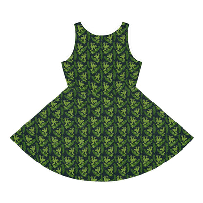 Emerald Canopy Frogs Girls' Sleeveless Sundress