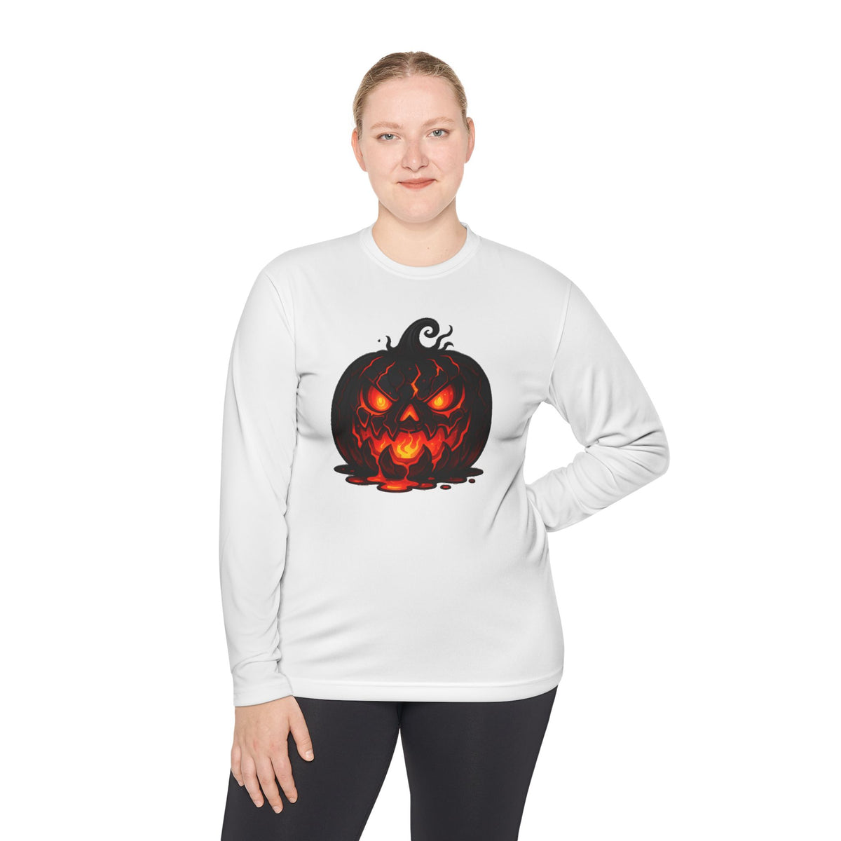 ""Inferno Jack-O’-Lantern Adult Long Sleeve Tee
