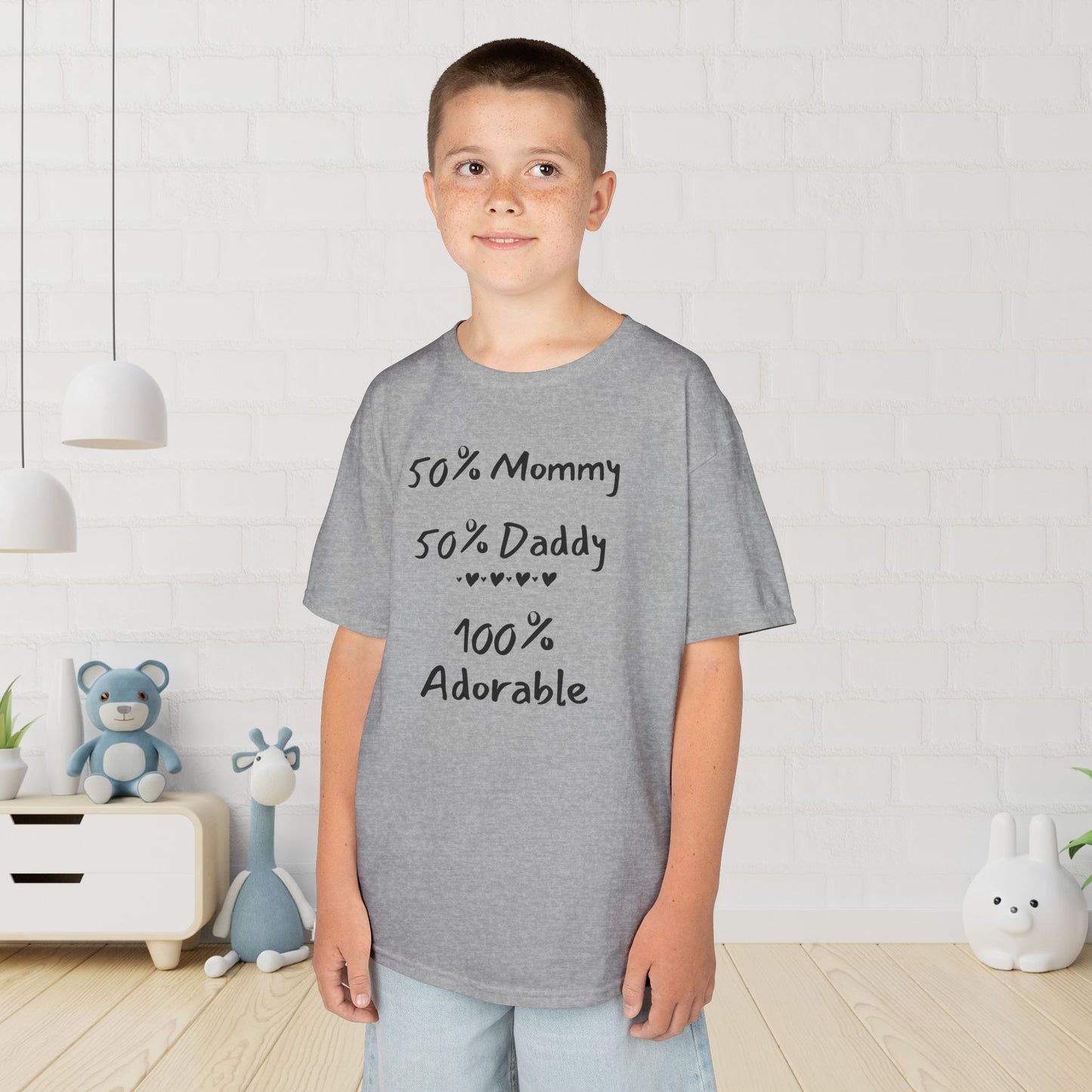 50% Mommy 50% Daddy 100% Adorable Kids Heavy Cotton™ Tee