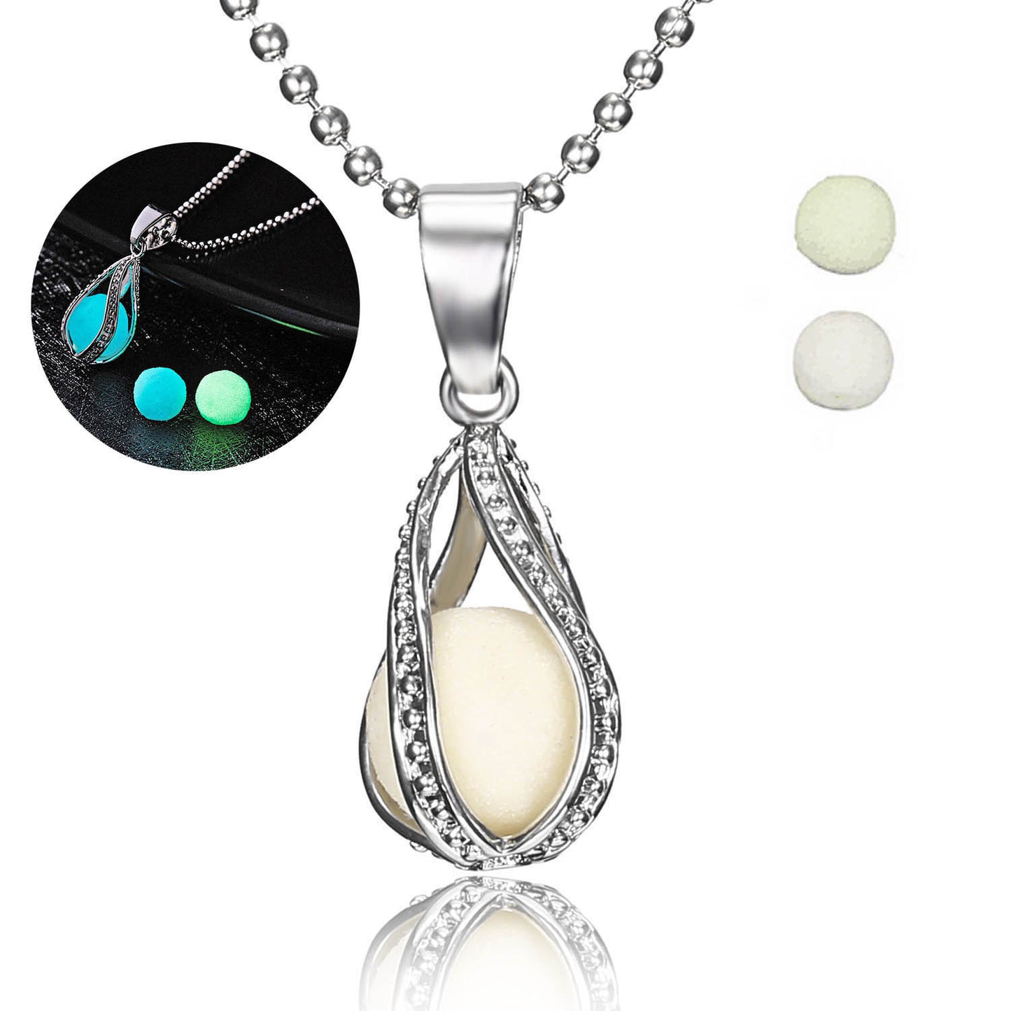 Moon/Square/Tear Drop Glow In The Dark Necklace