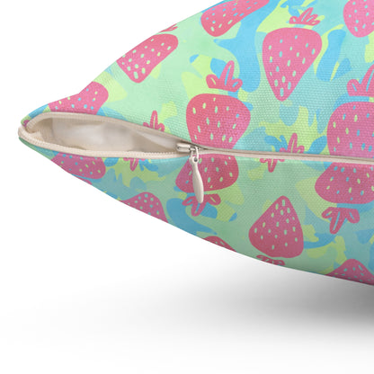 Strawberry Breeze Throw Pillow
