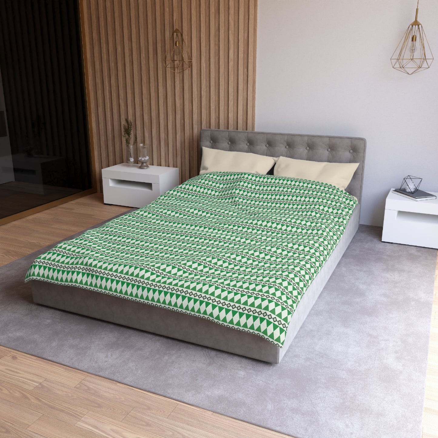 Moss Cairn Stripes Microfiber Duvet Cover