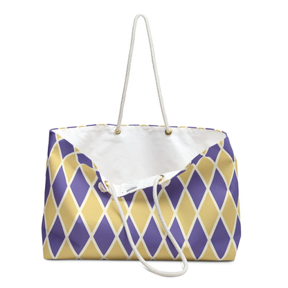 Purple/Yellow Harlequin Weekender Bag