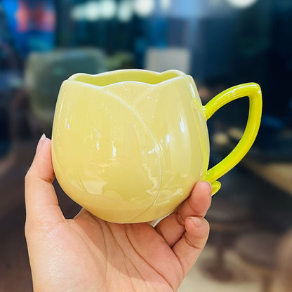 Ceramic Tulip-Style Mug With or Without Spoon