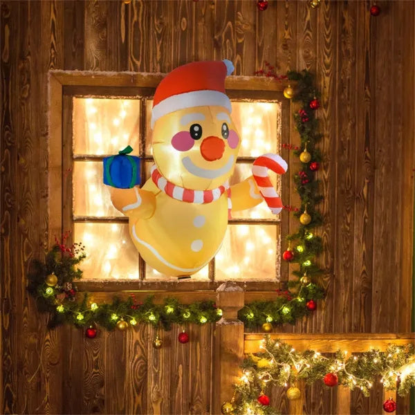 Window Surprise Gingerbread Man LED Inflatable