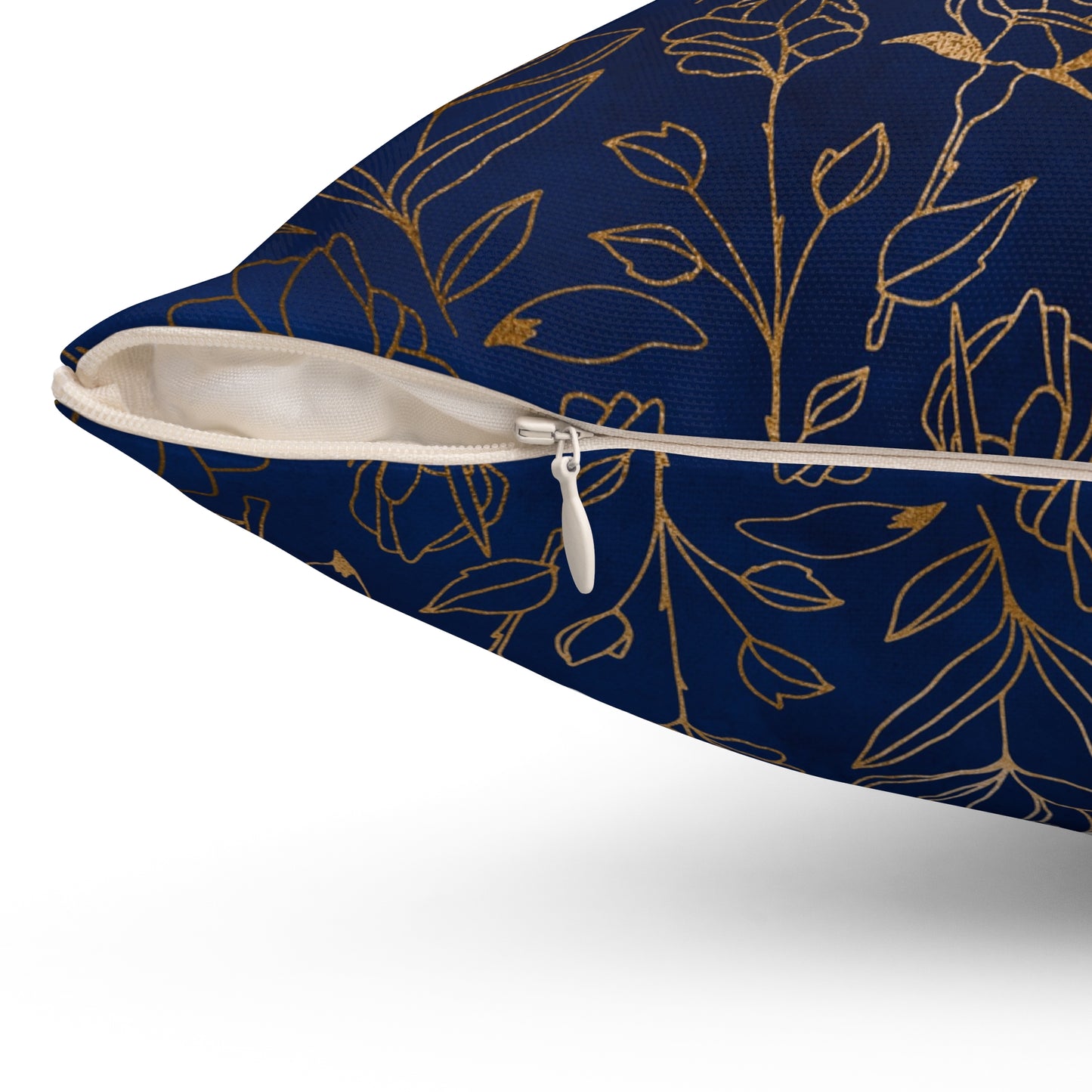 Sapphire Gilded Garden Throw Pillow