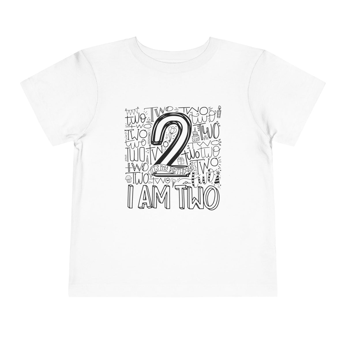 I Am Two Typography Toddler Tee